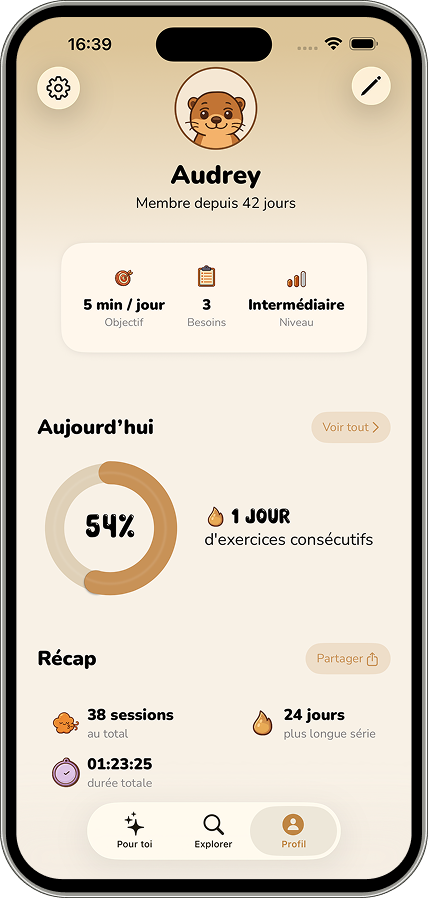 Aura — exercices de respiration pour le sommeil, le suivi de progression et les habitudes bien-être